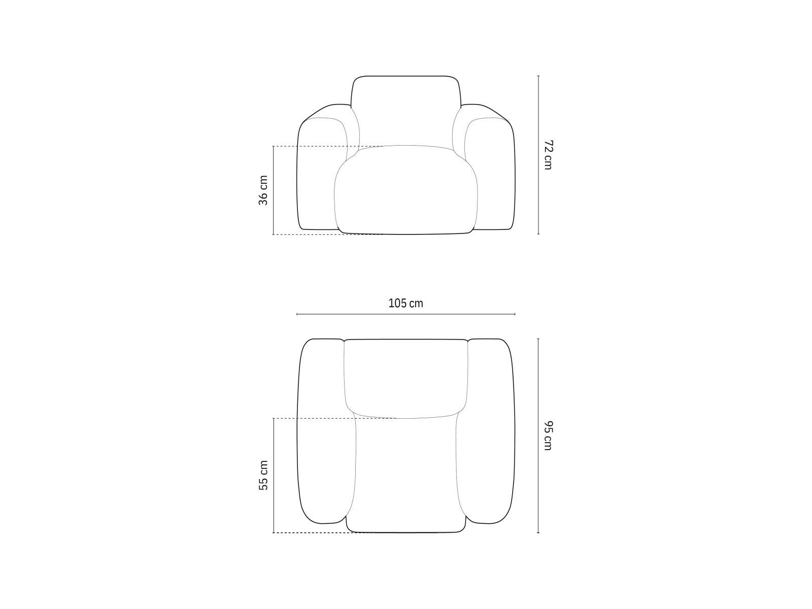 Fotel Nolio - wymiary